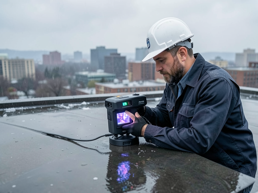 Dealing with water pooling on your South Side flat roof after a heavy storm