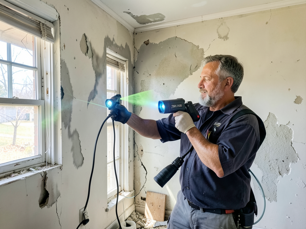 Finding and fixing a pipe burst in a vacant sewick