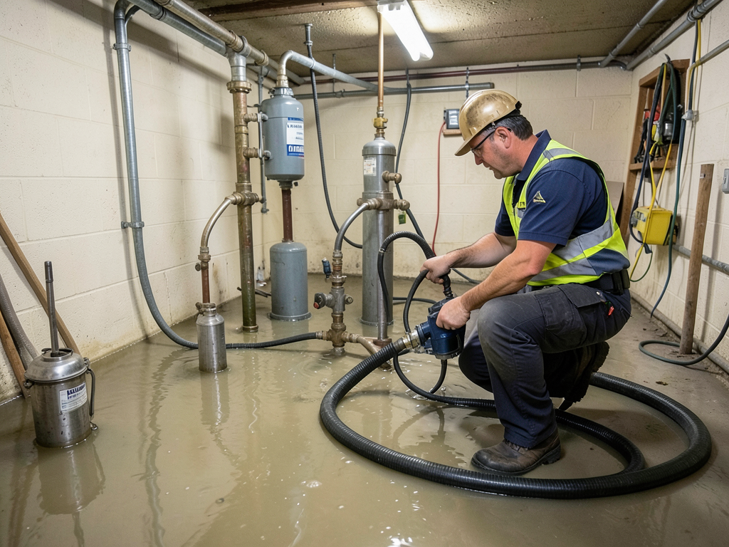 Professional water extraction for flooded properti