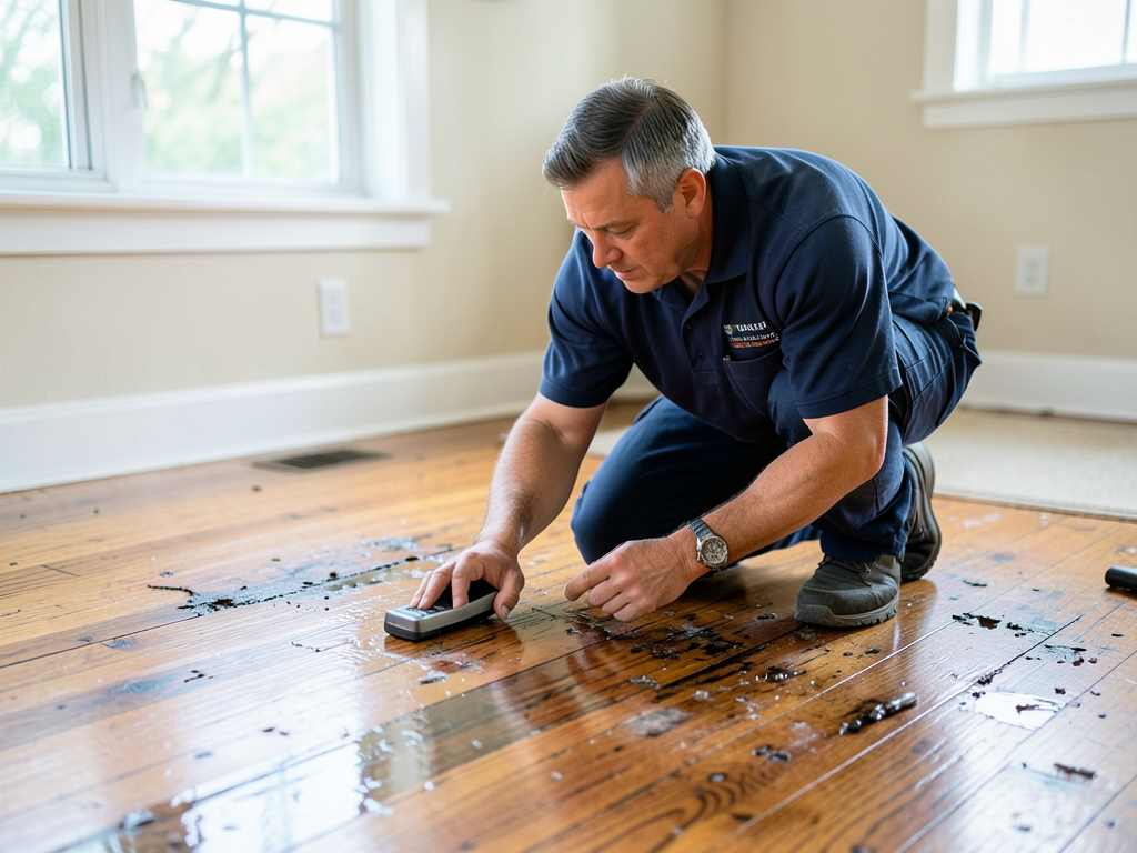 Restoring water damaged hardwood floors in lawrenc